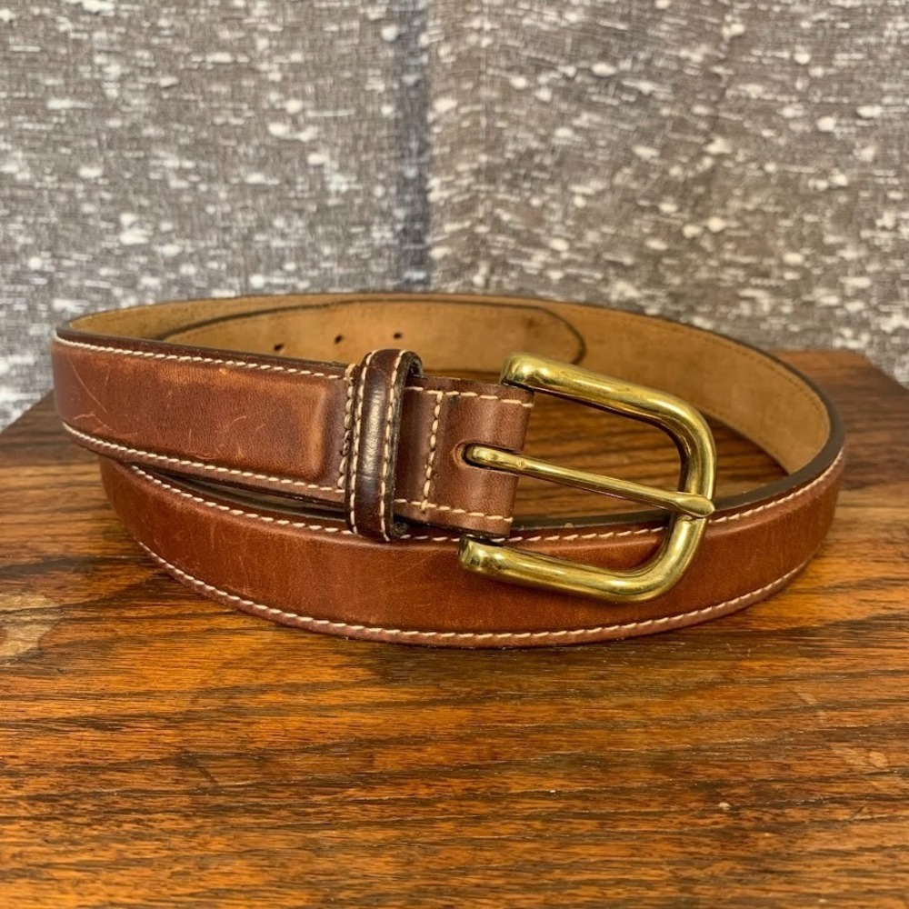 Red Wing Shoes Brown Leather Belt Mens Size 36 96512 Made in USA 1" Width